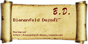 Bienenfeld Dezső névjegykártya
